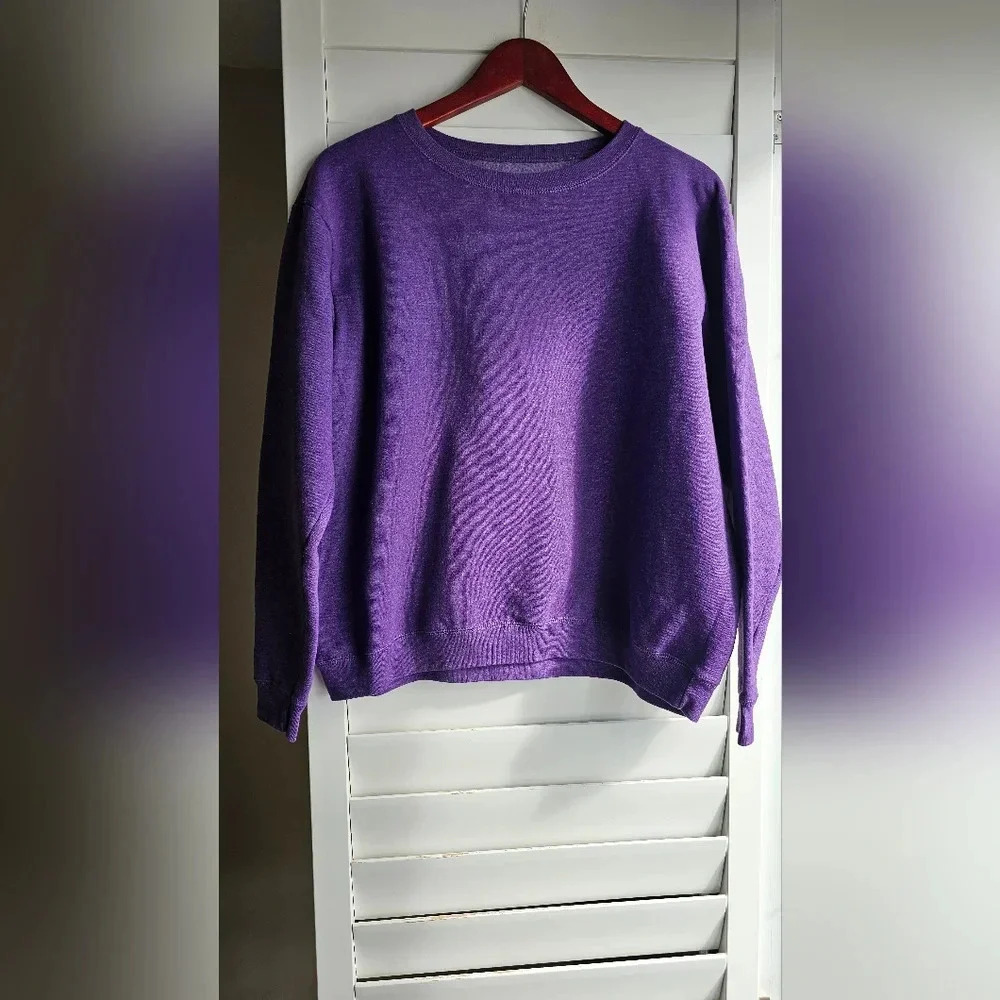 Hanes ComfortBlend Purple Sweatshirt Soft 50% Cotton size XL